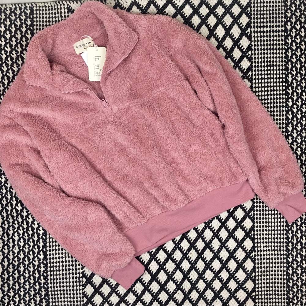 pull-over • fleece • half zip • baby blush - Picture 2 of 5